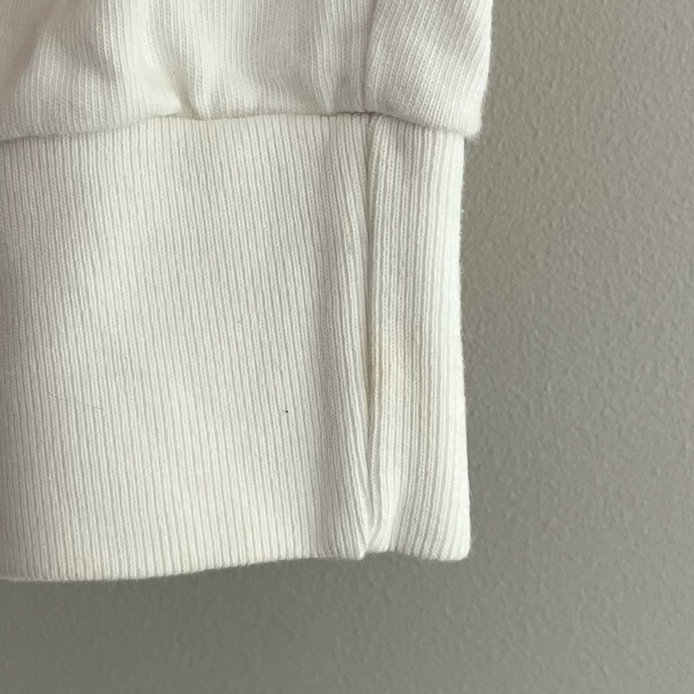 John Galt White Ribbed Cropped Henley Top OS - Picture 5 of 7